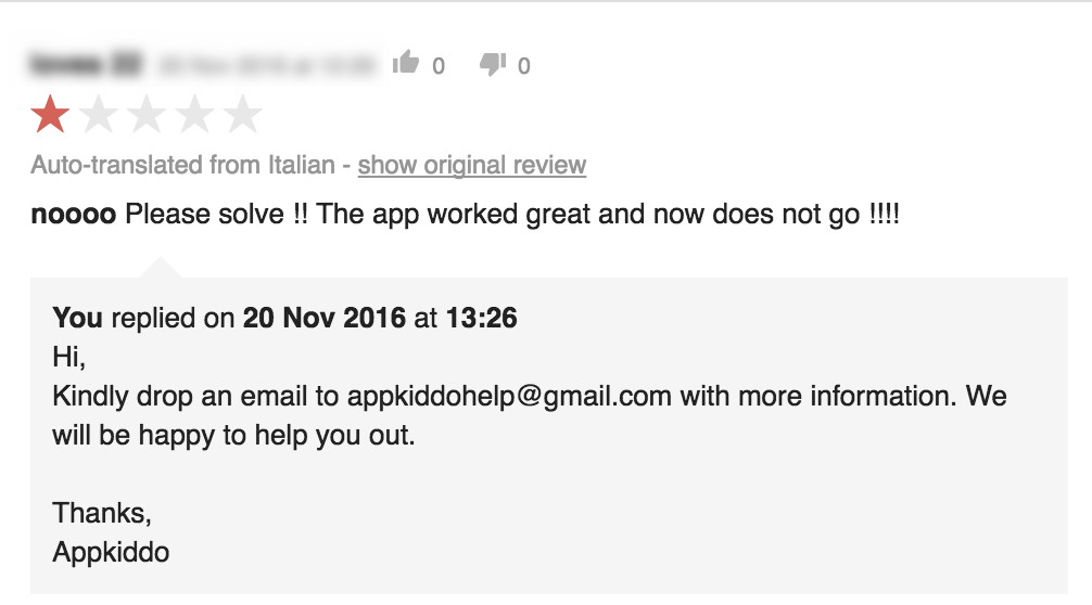 Monitor app store reviews